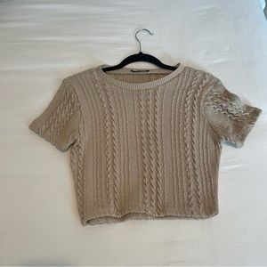 ZARA tan/beige knit top. Perfect Condition. Size L